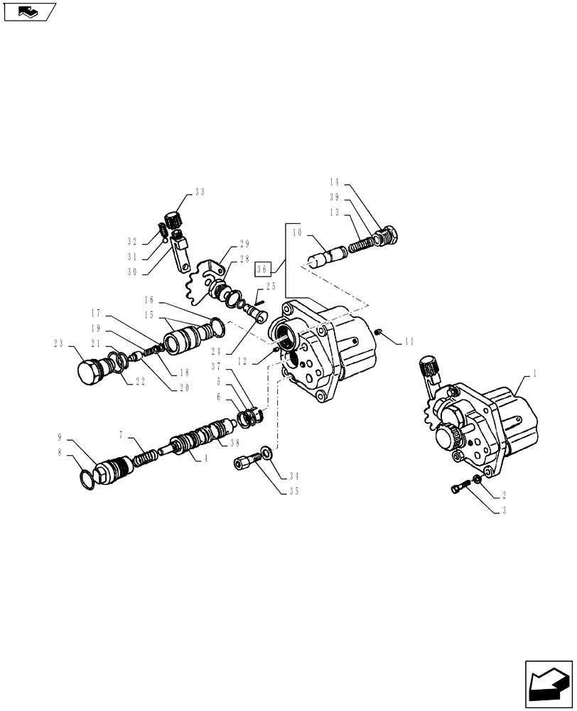 Схема запчастей Case IH FARMALL 65A - (35.114.01[01]) - LIFT CONTROL VALVE - FLOW CONTROL (35) - HYDRAULIC SYSTEMS