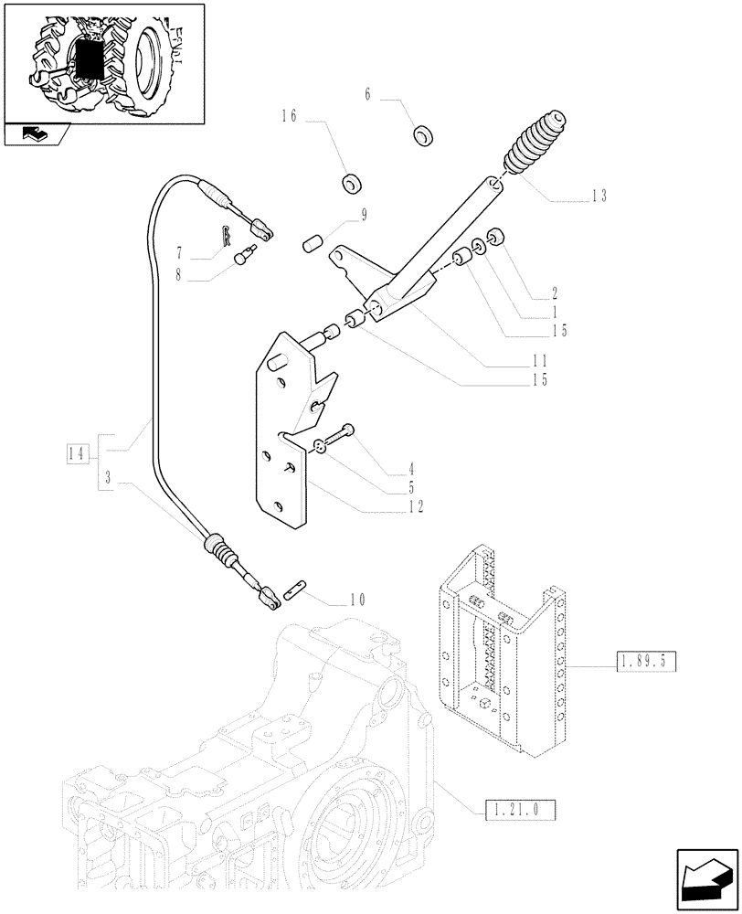 Схема запчастей Case IH PUMA 125 - (1.89.5/04) - APUH - HYDRAULIC PUSH BACK WITH SWINGING DRAWBAR - LEVER (VAR.331945) (09) - IMPLEMENT LIFT