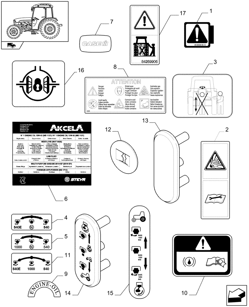 Схема запчастей Case IH FARMALL 85C - (1.98.0[04]) - DECALS (13) - DECALS