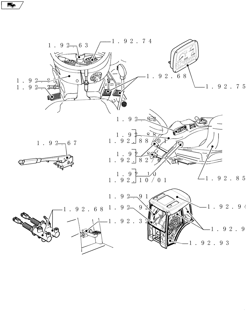 Схема запчастей Case IH FARMALL 95C - (SEC. 10) - DRIVERS COMPARTMENT (00) - GENERAL