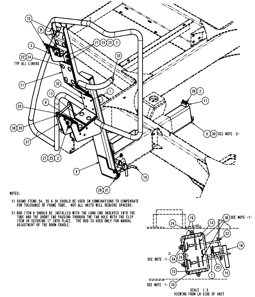 Схема запчастей Case IH SPX4410 - (04-030) - HANDRAIL GROUP, LH FRONT Suspension & Frame