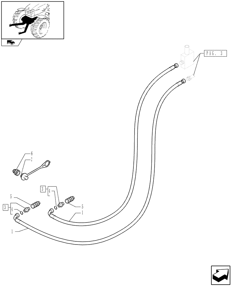 Схема запчастей Case IH PUMA 140 - (1.81.9/03[05]) - INTEGRATED FRONT HPL - PIPES - C6519 (VAR.330831-331831-332831-333831-330847-331847-332847-333847-334847-335847) (07) - HYDRAULIC SYSTEM