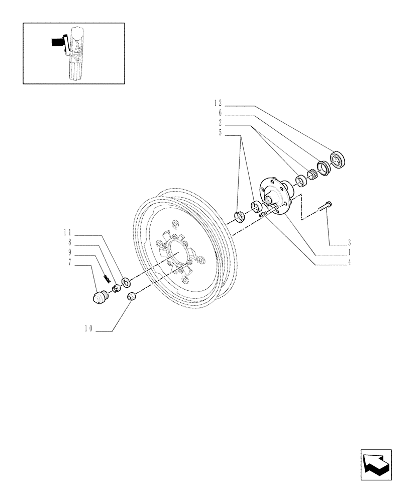 Схема запчастей Case IH MXU135 - (1.41.0/01[04]) - 2WD FRONT AXLE - HUB (04) - FRONT AXLE & STEERING