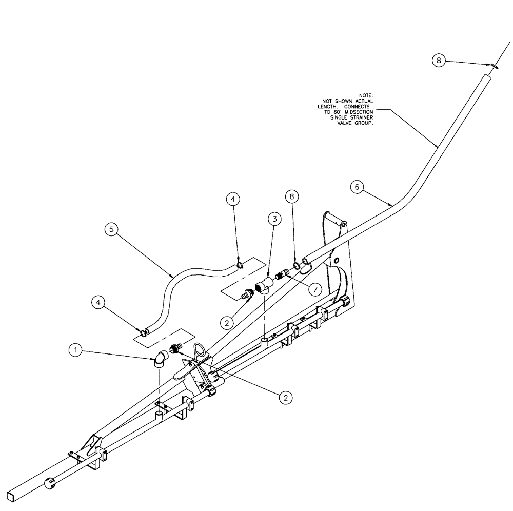 Схема запчастей Case IH SPX4410 - (09-021) - BOOM PLUMBING GROUP, 5 SECTION, 80 Liquid Plumbing