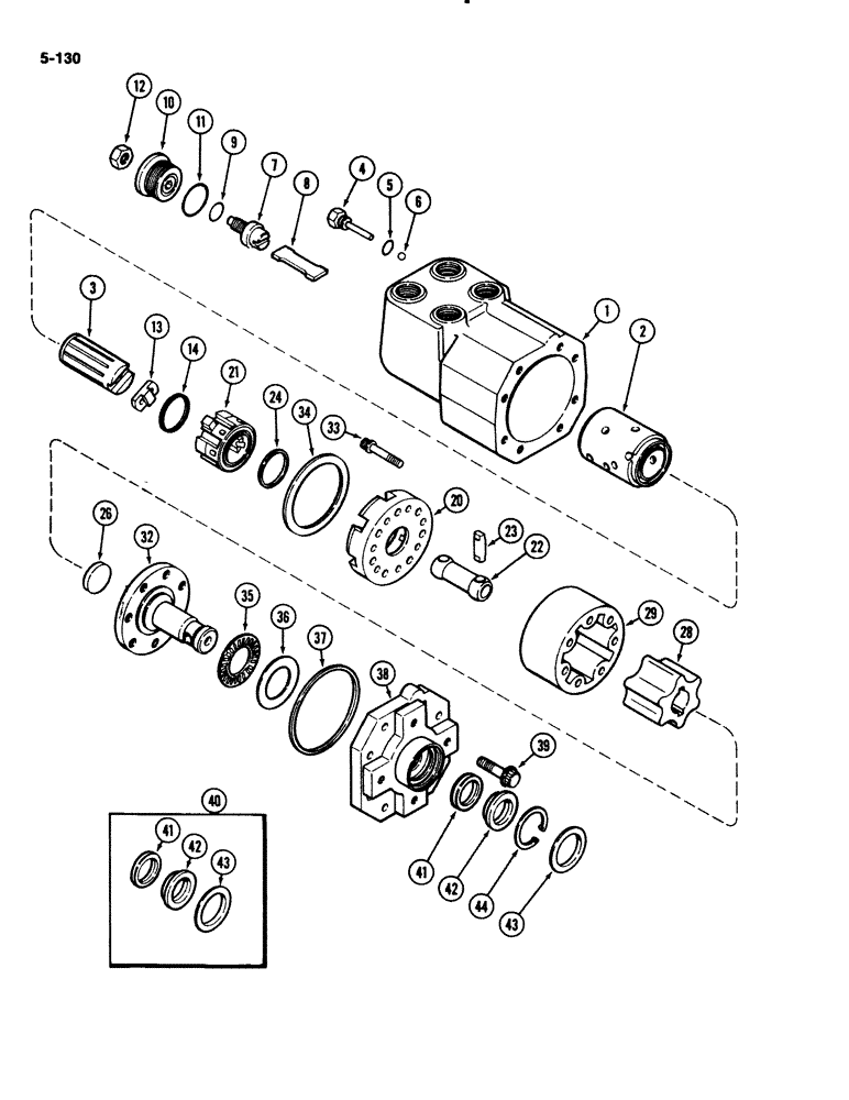 Схема запчастей Case IH 2294 - (5-130) - HYDROSTATIC STEERING PUMP, MFD TRACTORS (05) - STEERING