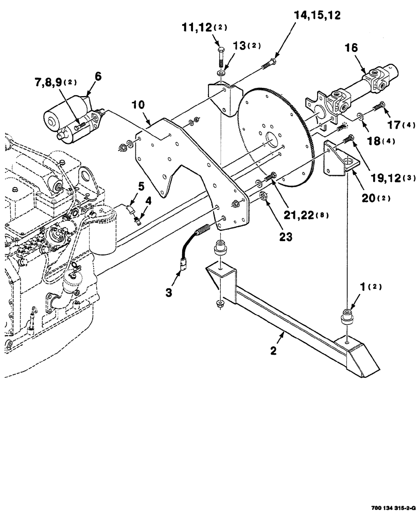 Схема запчастей Case IH 8870 - (02-12) - ENGINE ACCESSORIES (REAR) (10) - ENGINE