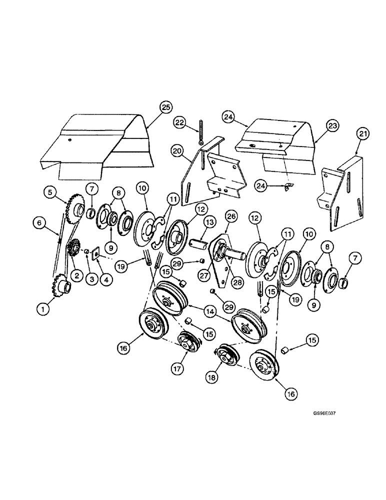 Схема запчастей Case IH INTERNATIONAL - (3-18) - CONVEYOR DRIVE (03) - MAIN GEARBOX