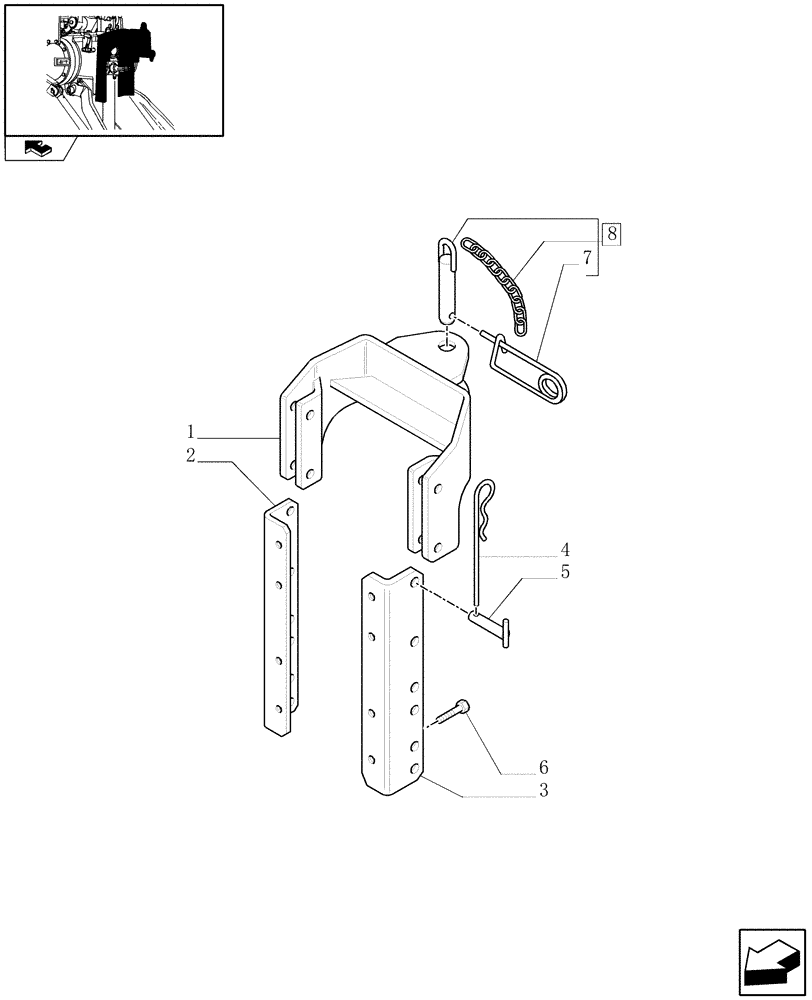 Схема запчастей Case IH FARMALL 85C - (1.89.3) - FIXED HOOK, CAT. "C" D=29MM - PARTS (VAR.330891) (09) - IMPLEMENT LIFT