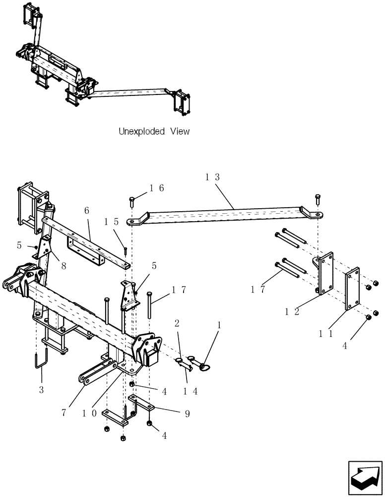 Схема запчастей Case IH ADX3380 - (F.10.D[21]) - SDX INTERMEDIATE HITCH F - Frame Positioning