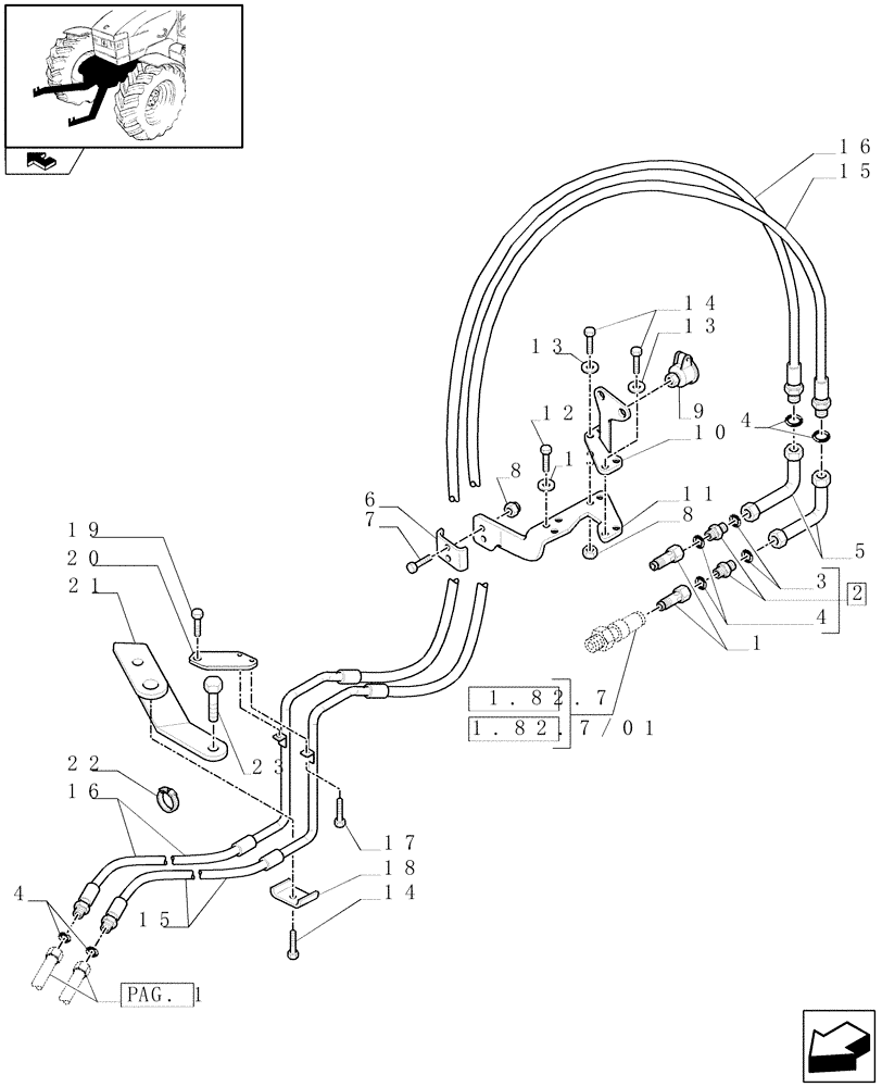 Схема запчастей Case IH PUMA 140 - (1.81.9/04[02]) - 4 HYDRAULIC FRONT COUPLERS FOR INTEGRATED FRONT HPL - C5857 (VAR.331172) (07) - HYDRAULIC SYSTEM