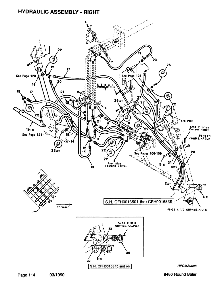 Схема запчастей Case IH 8460 - (114) - HYDRAULIC ASSEMBLY, RIGHT (07) - HYDRAULICS