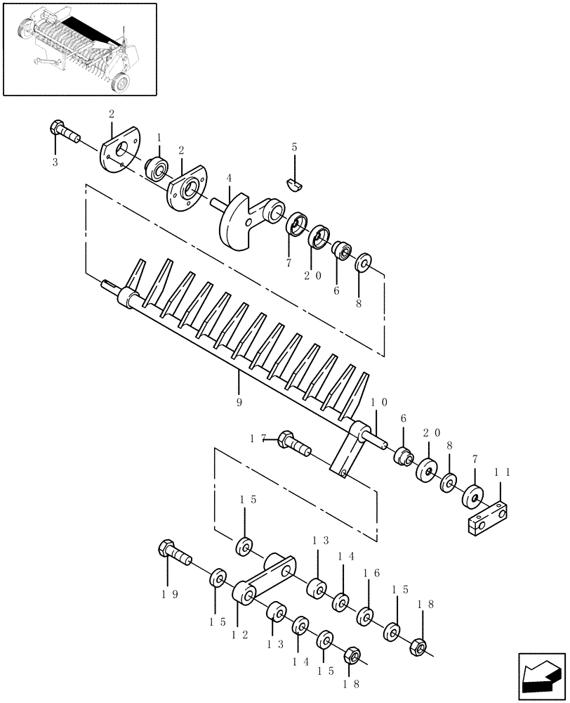 Схема запчастей Case IH RBX451 - (047) - WIDE PICKUP, STUFFER FEEDER (60) - PRODUCT FEEDING