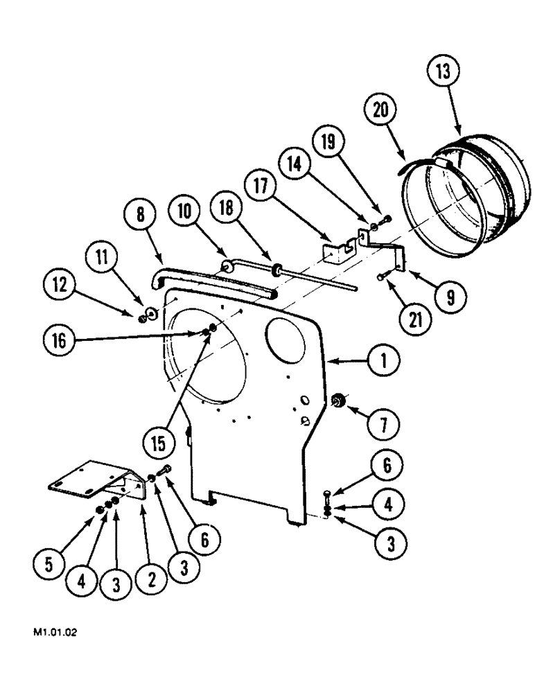 Схема запчастей Case IH 2150 - (2-04) - AIR CLEANER SUPPORT, P.I.N. : CGC3876- (02) - ENGINE