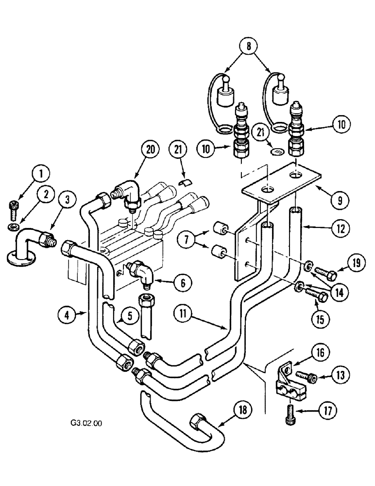 Схема запчастей Case IH 2120 - (8-48) - REMOTE VALVE FRONT (08) - HYDRAULICS