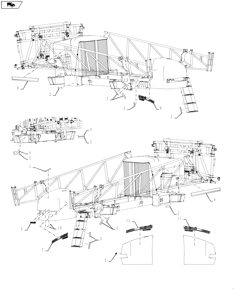 Схема запчастей Case IH 3330 - (90.108.04) - APPEARANCE DECAL GROUP (90) - PLATFORM, CAB, BODYWORK AND DECALS