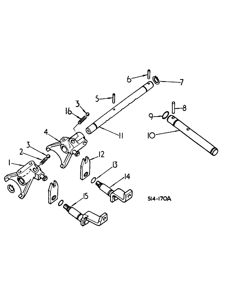 Схема запчастей Case IH 584 - (07-30) - GEAR SHIFT MECHANISM, RANGE TRANSMISSION, Z SHIFT PATTERN (04) - Drive Train