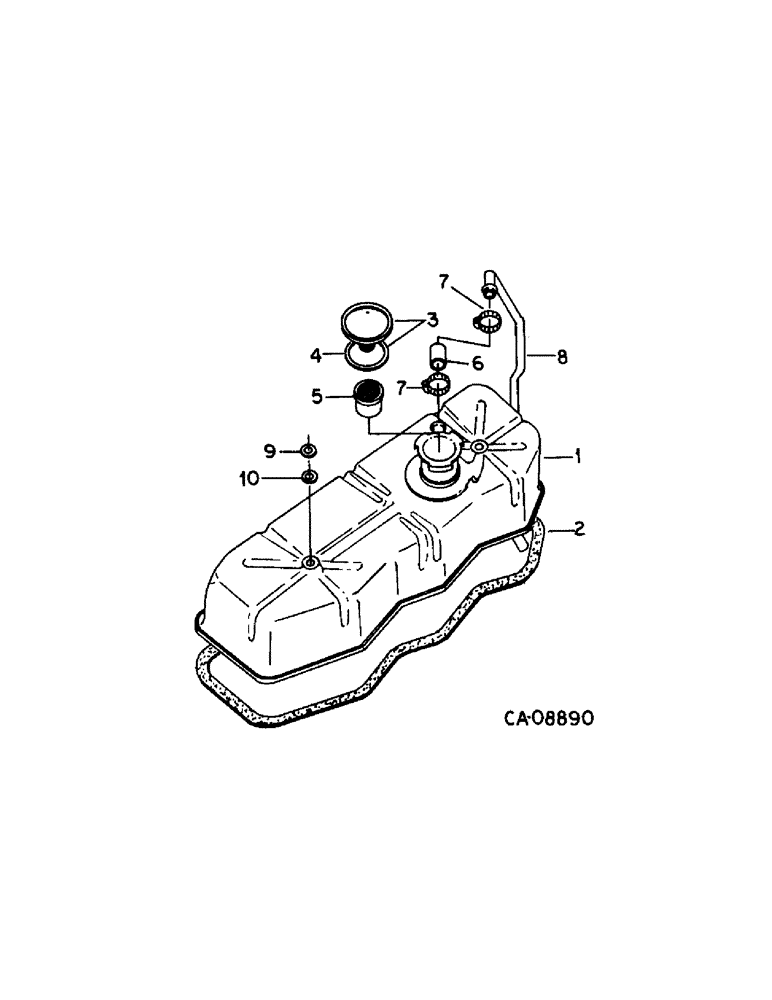 Схема запчастей Case IH 484 - (12-29[A]) - POWER, VALVE HOUSING COVER TRACTORS WITH VALVE COVER BREATHER Power