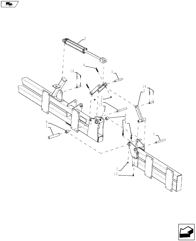 Схема запчастей Case IH 870 - (39.100.19[01]) - REAR DISK LEVELER WITH FINISHER FRAME (39) - FRAMES AND BALLASTING