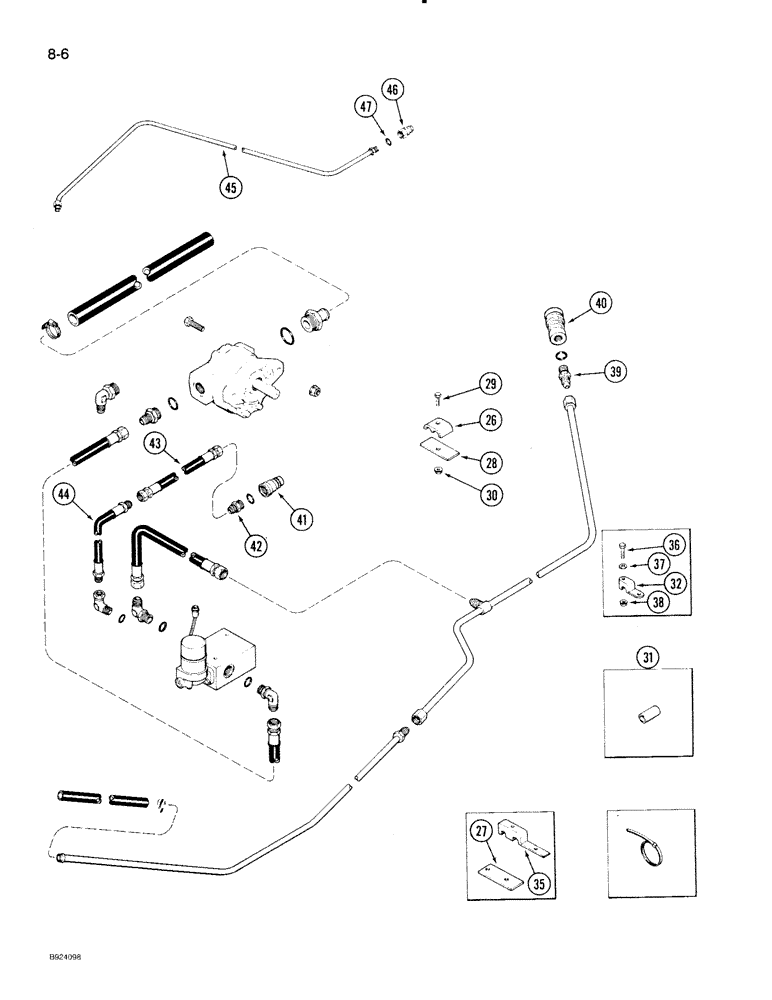 Схема запчастей Case IH 1020 - (8-06) - REEL DRIVE HYDRAULIC SYSTEM, 1420E, 1440E, 1460E AND 1480E COMBINE (35) - HYDRAULIC SYSTEMS