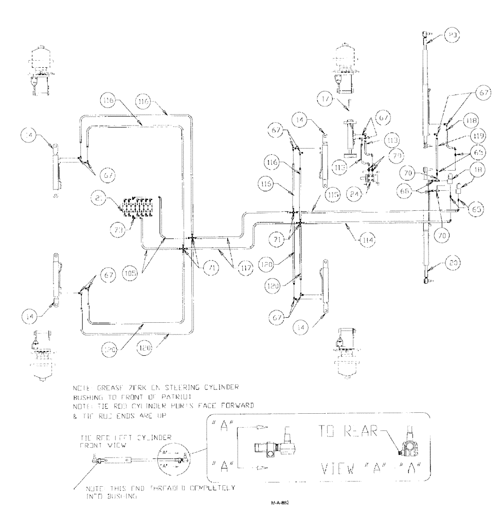 Схема запчастей Case IH SPX3185 - (06-006) - HYDRAULIC PLUMBING - STEERING 7 - BANK VALVE Hydraulic Plumbing