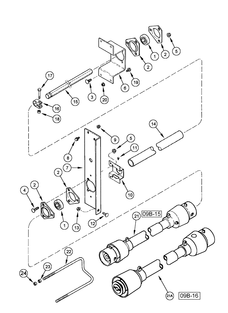 Схема запчастей Case IH 1010 - (09B-12) - KNIFE JACKSHAFT DRIVE - 17.5 AND 20.0 FOOT HEADERS (09) - CHASSIS/ATTACHMENTS