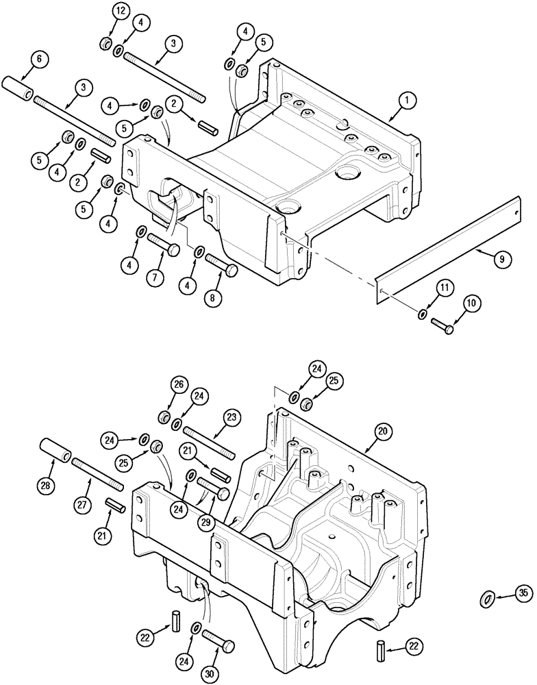 Схема запчастей Case IH C60 - (09-04) - FRONT BOLSTER (09) - CHASSIS/ATTACHMENTS