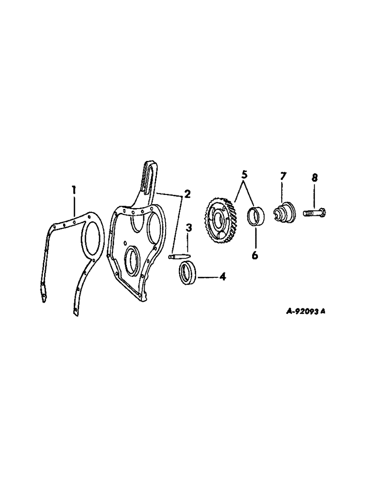 Схема запчастей Case IH FARMALL CUB - (12-09) - POWER, C-60 ENGINE, CRANKCASE FRONT COVER AND IDLER GEAR Power