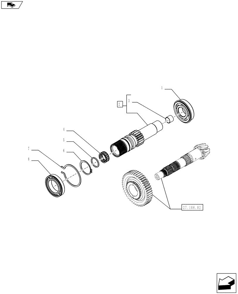 Схема запчастей Case IH FARMALL 75C - (21.148.01[02]) - CENTRAL REDUCTION - DRIVE SHAFT - NAR (21) - TRANSMISSION