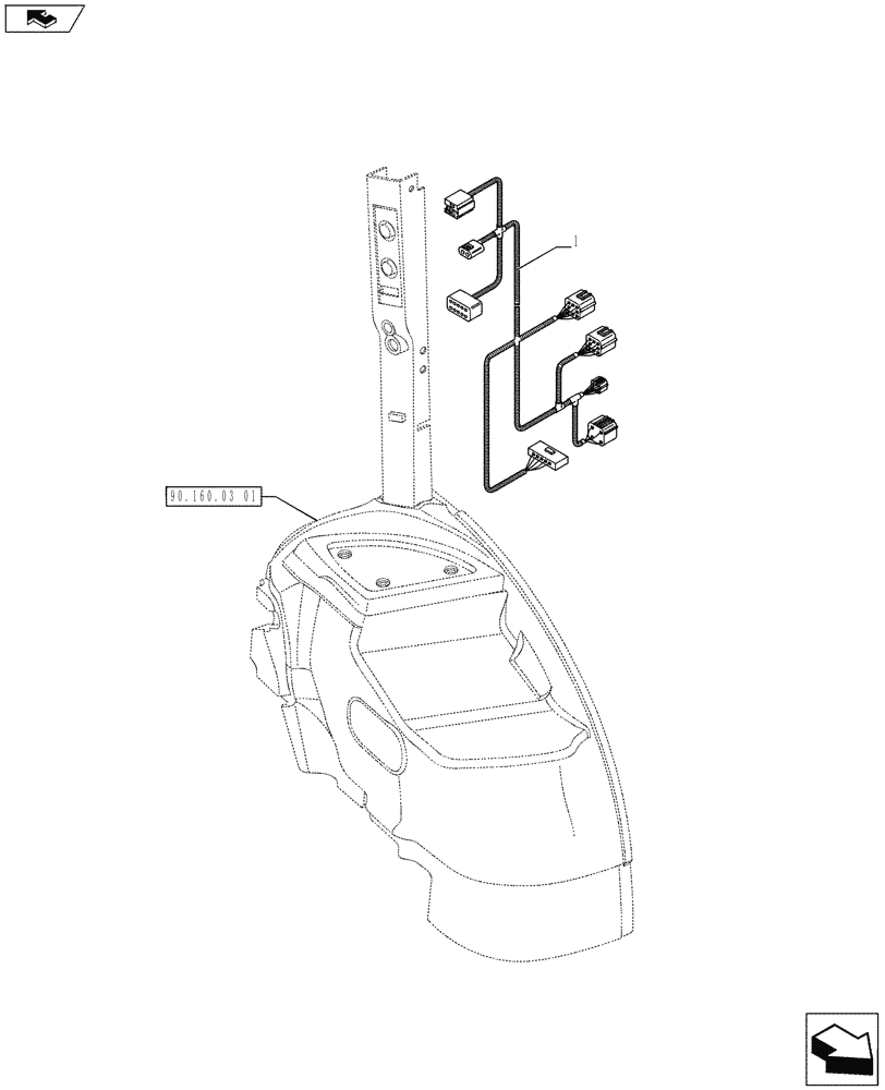 Схема запчастей Case IH PUMA 230 - (50.206.0501[01]) - AUTOMATIC CLIMATE CONTROL - CABLES (VAR.729098) - C9027 (50) - CAB CLIMATE CONTROL