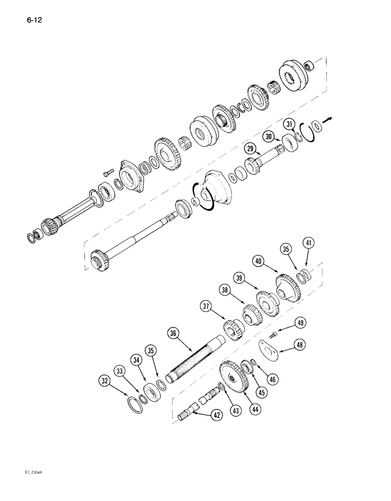 Схема запчастей Case IH 895 - (6-012) - SPEED TRANSMISSION, WITHOUT CREEPER (06) - POWER TRAIN