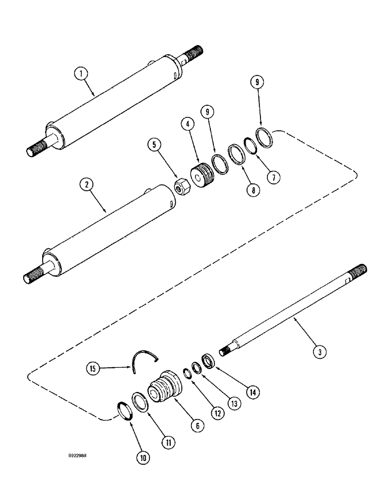 Схема запчастей Case IH 1644 - (5-10) - STEERING CYLINDER, WITHOUT POWER GUIDE AXLE (04) - STEERING