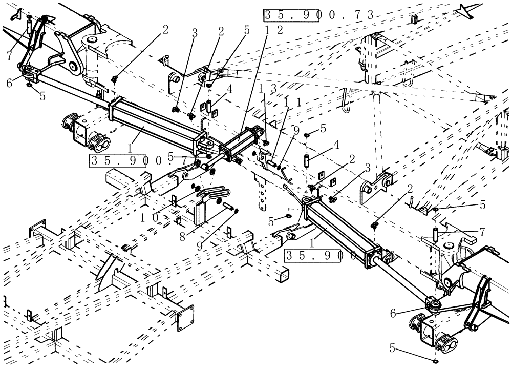 Схема запчастей Case IH 800 - (35.900.78) - CENTER BOOM - HYDRAULIC CYLINDERS (35) - HYDRAULIC SYSTEMS