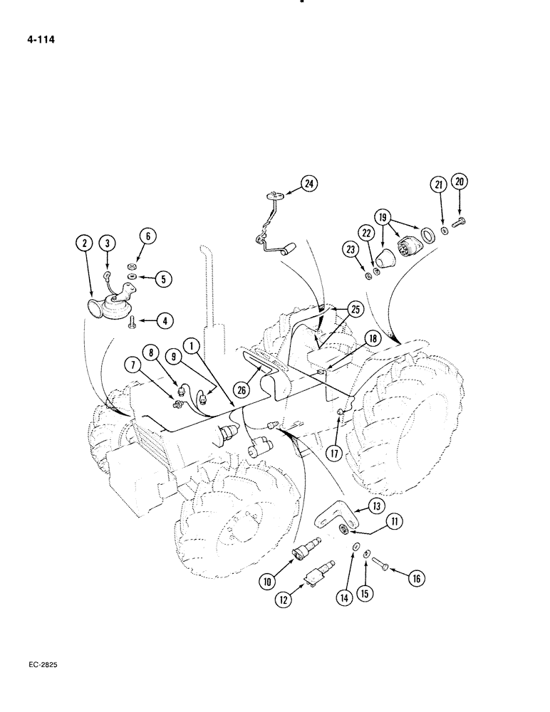 Схема запчастей Case IH 885 - (4-114) - CHASSIS WIRING AND SWITCHES, WITHOUT CAB (04) - ELECTRICAL SYSTEMS