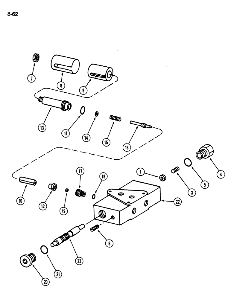 Схема запчастей Case IH 1620 - (8-062) - FEEDER AND SEPARATOR CLUTCH VALVE ASSEMBLY, CONTROL CONCEPTS (07) - HYDRAULICS