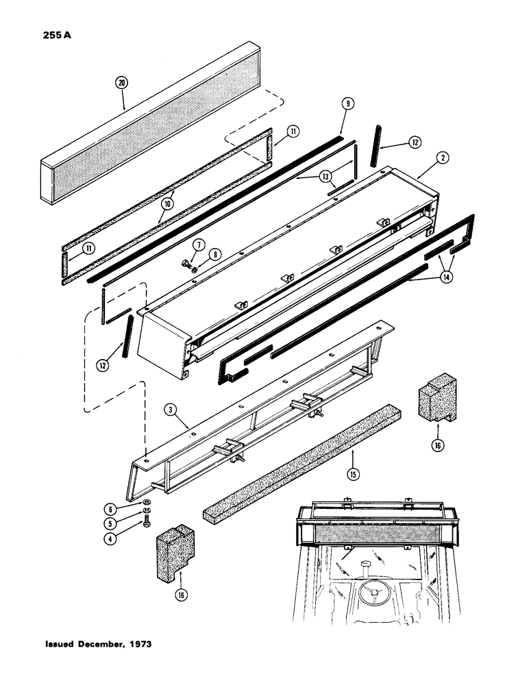 Схема запчастей Case IH 1170 - (255A) - CAB, AIR FILTER ATTACHMENT, HINSON (09) - CHASSIS/ATTACHMENTS