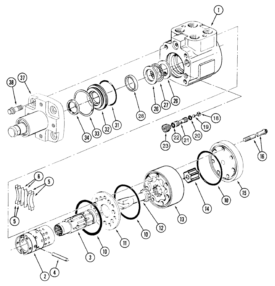 Схема запчастей Case IH 7220 - (5-018) - STEERING PUMP ASSEMBLY, 2-WHEEL DRIVE (05) - STEERING