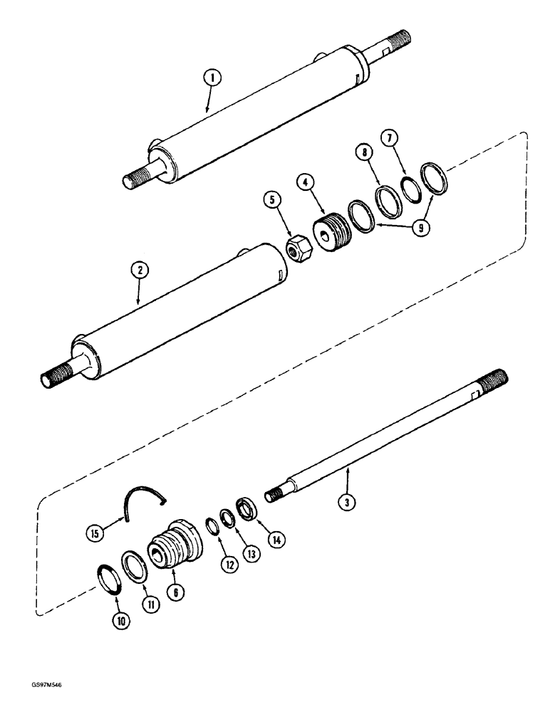 Схема запчастей Case IH 1660 - (5-12) - STEERING CYLINDER, WITHOUT POWER GUIDE AXLE (04) - STEERING