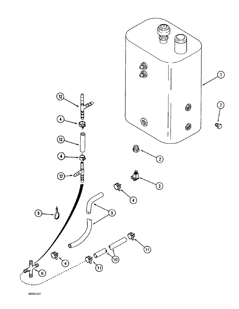 Схема запчастей Case IH 1666 - (8-04) - HYDRAULIC RESERVOIR DRAIN (07) - HYDRAULICS