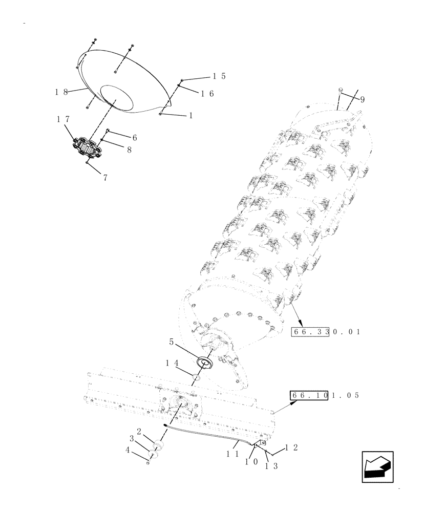 Схема запчастей Case IH 7230 - (66.101.08) - BEARING SUPPORT, ROTOR (66) - THRESHING