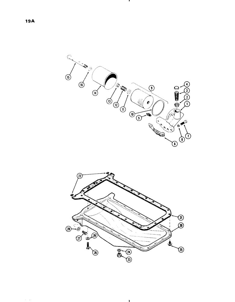 Схема запчастей Case IH 730 SERIES - (019A) - OIL FILTER, 267 AND 301 DSL ENGINES, OIL PAN MDL 730 FOR 267 DSL ENG, MDL 830 FOR 301 DSL ENG (02) - ENGINE