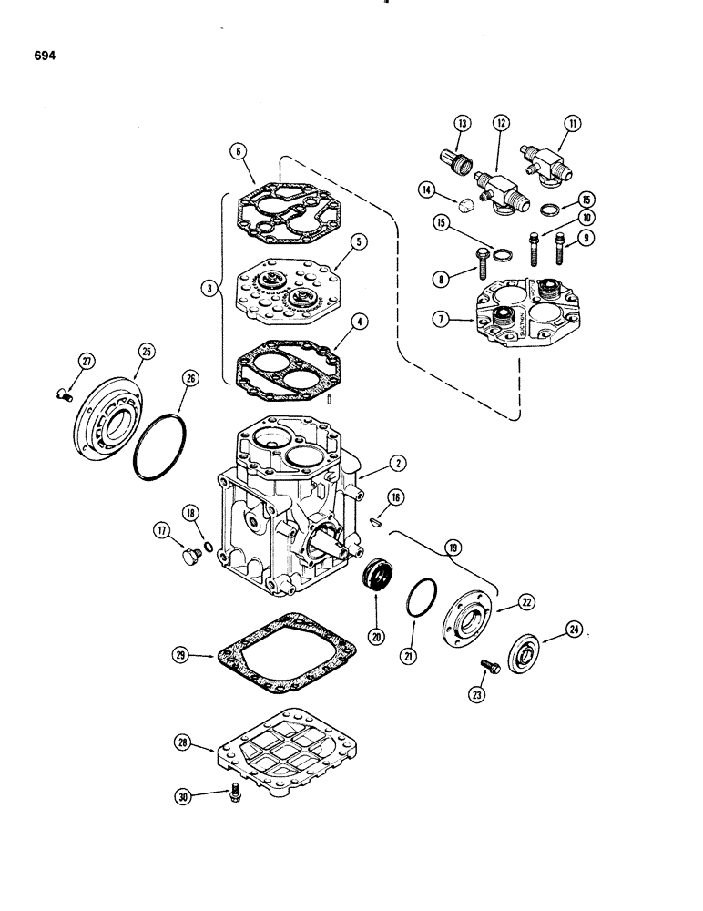 Схема запчастей Case IH 1070 - (0694) - YORK COMPRESSOR (09) - CHASSIS/ATTACHMENTS