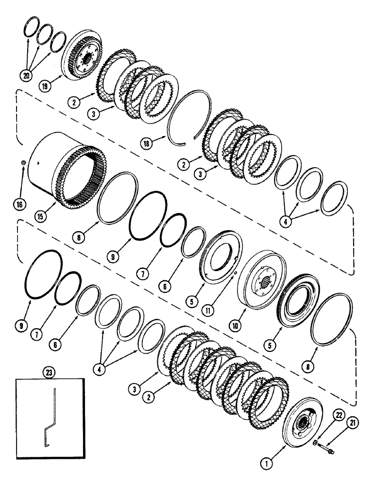 Схема запчастей Case IH 2096 - (6-172) - POWER SHIFT TRANSMISSION, (C2) AND (C3) CLUTCHES, PRIOR TO TRANSMISSION SERIAL NUMBER 16264559 (06) - POWER TRAIN