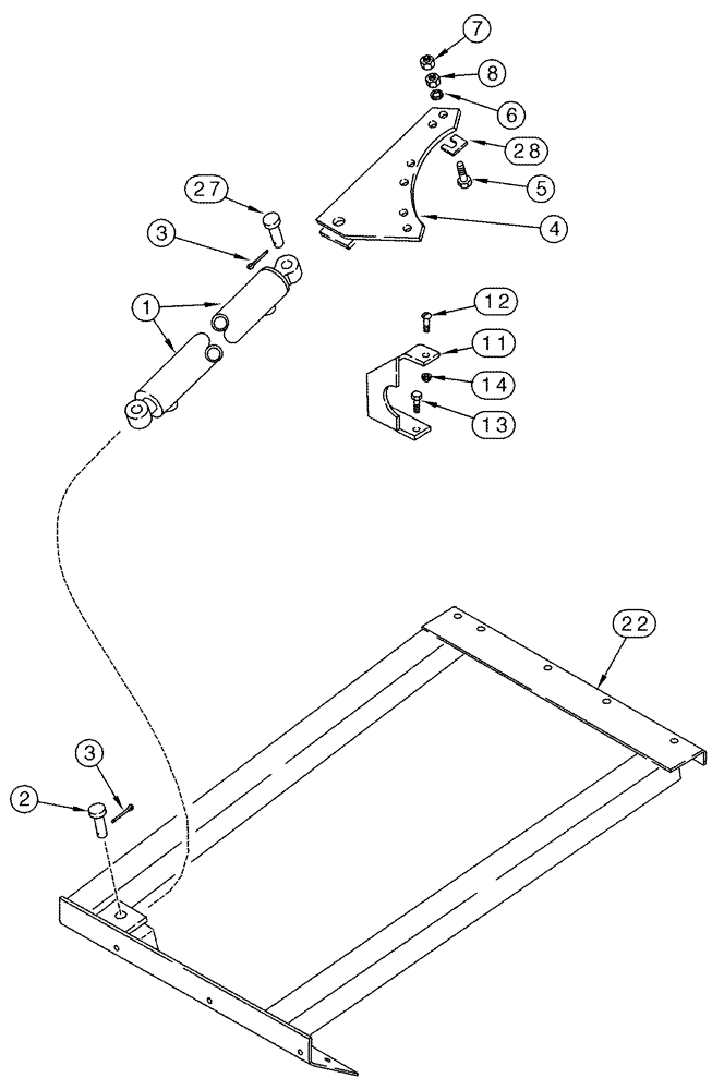 Схема запчастей Case IH 2366 - (09E-13) - UNLOADER - SUPPORTS, SWING CYLINDER (17) - GRAIN TANK & UNLOADER