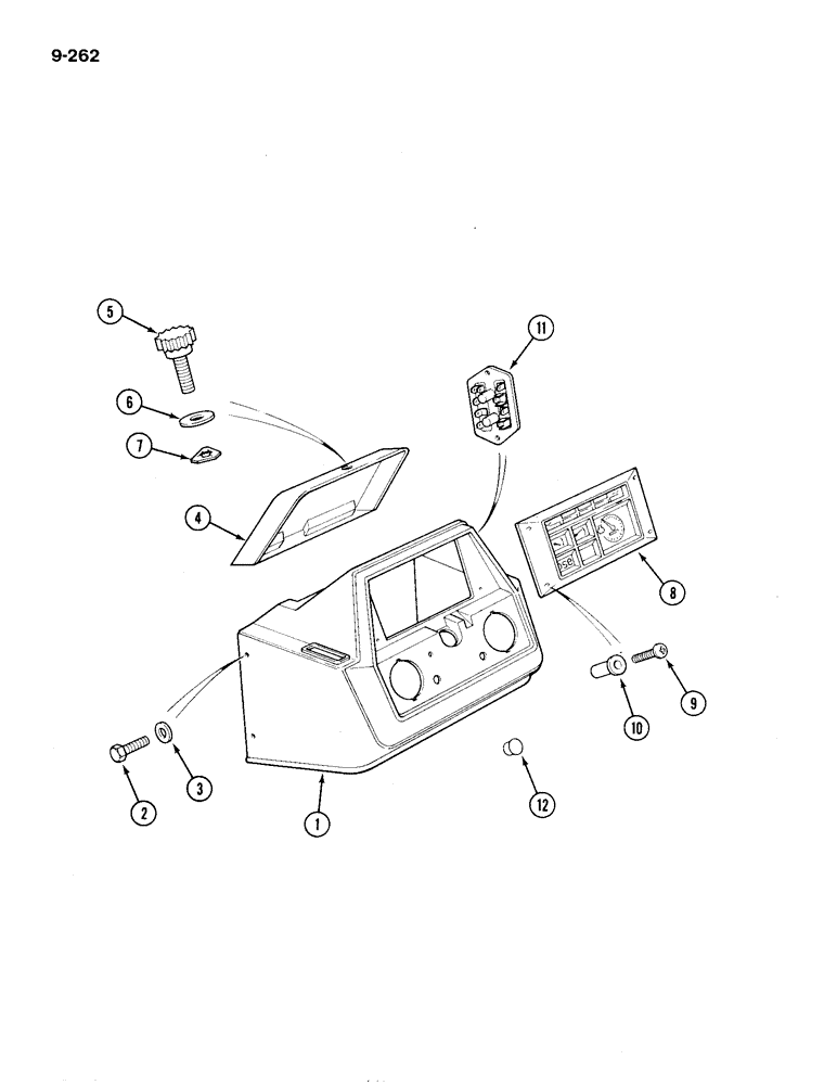Схема запчастей Case IH 1194 - (9-262) - INSTRUMENT PANEL, TRACTORS WITH CAB (09) - CHASSIS/ATTACHMENTS