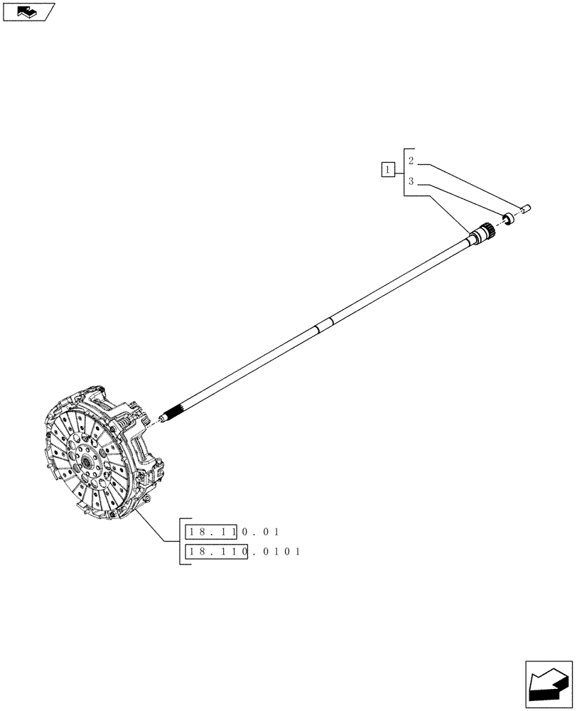 Схема запчастей Case IH FARMALL 75C - (31.112.01[01]) - POWER TAKE-OFF (540-540E RPM) - SHAFT (VAR.330804 / 743519; VAR.333814 / 743566) (31) - IMPLEMENT POWER TAKE OFF