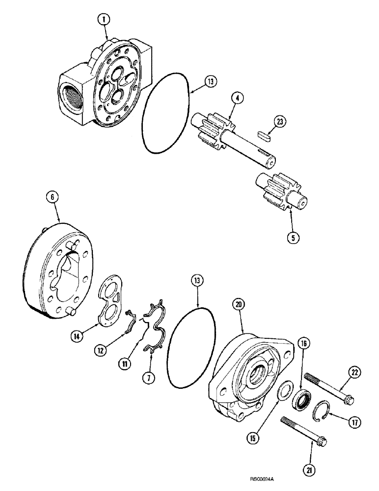 Схема запчастей Case IH 1680 - (8-54) - REEL DRIVE PUMP (07) - HYDRAULICS