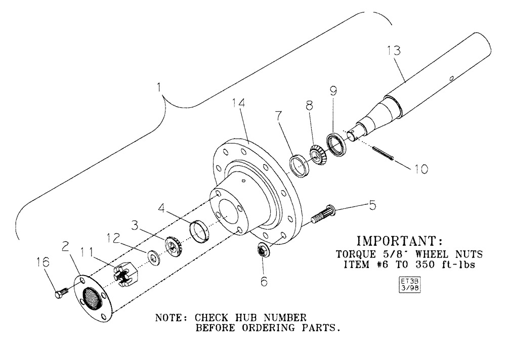 Схема запчастей Case IH NPX2800 - (44.100.01) - Q871 HUB & SPINDLE ASSEMBLY (44) - WHEELS