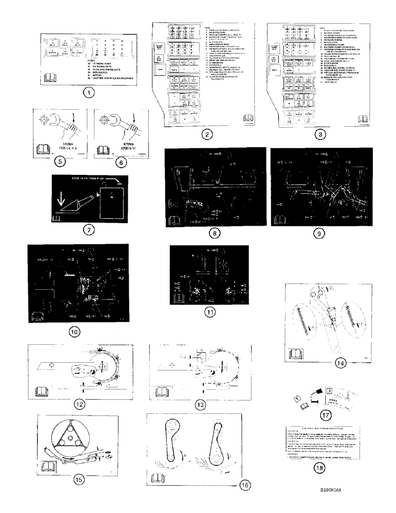 Схема запчастей Case IH 2188 - (9H-40) - 177343A1 DECALS, INFORMATION DECALS WITH READ OPERATORS MANUAL SYMBOL (12) - CHASSIS