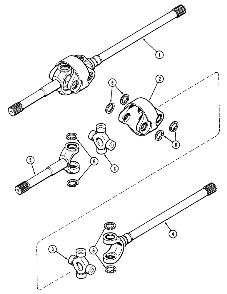 Схема запчастей Case IH 2090 - (5-198) - FRONT AXLE UNIVERSAL JOINT, MFD TRACTORS (05) - STEERING