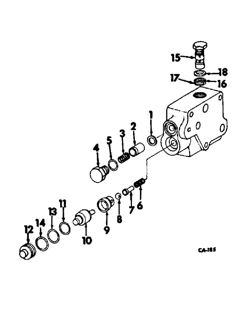 Схема запчастей Case IH 4186 - (10-27) - HYDRAULICS, UNLOADING VALVE, TRACTORS WITH THREE POINT HITCH (07) - HYDRAULICS